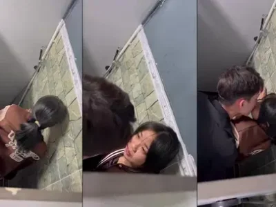 Quay video cặp đôi lén lút hẹn hò trong wc