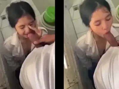 Cô học sinh bú kèn dâm trong wc sướng lên đỉnh